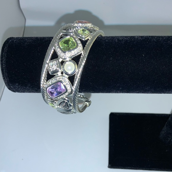 Gemstone Geo Cuff Bracelet - Picture 6 of 11